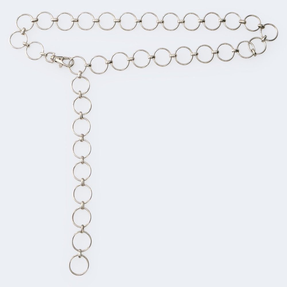 Urban Outfitters Metal Chain Belt Silver One Size NWT 38.50 S/M M/L - Picture 1 of 5